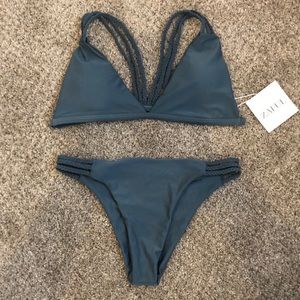 NWT braided dark teal bikini